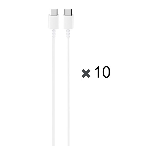 پک 10 عددی کابل شارژ SAMSUNG Type-C to Type-C مدل S23 HI Plus PD - سفید - DST (گارانتی شش ماهه)