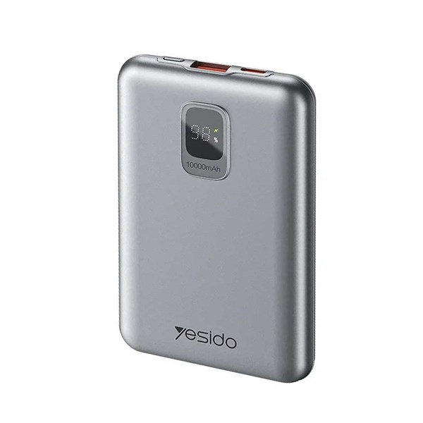 پاوربانک PD و فست شارژ Yesido 10000mAh مدل YP46 20W - خاکستری (گارانتی 18 ماه تعویض نیکان همراه)