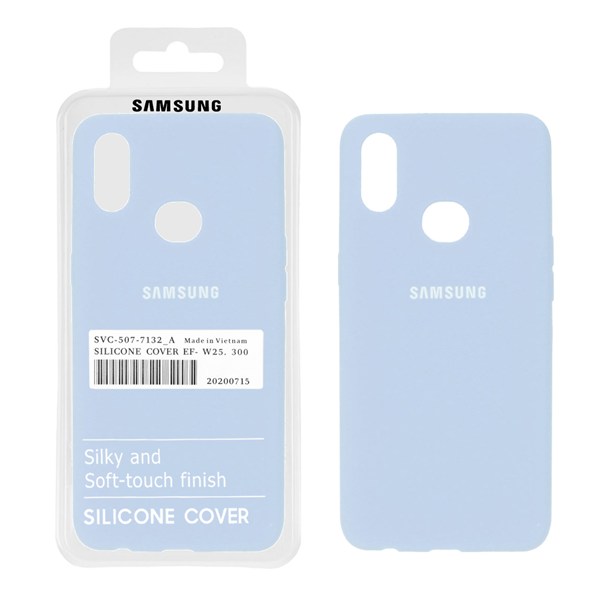 قاب سیلیکونی پاک کنی اورجینال درجه یک Samsung Galaxy A10s - آبی روشن (پک دار)