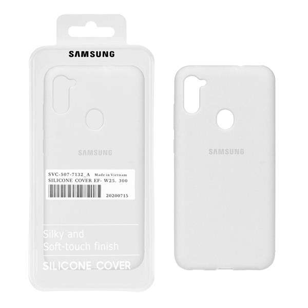 قاب سیلیکونی پاک کنی اورجینال درجه یک Samsung Galaxy A11 / M11 - سفید (پک دار)