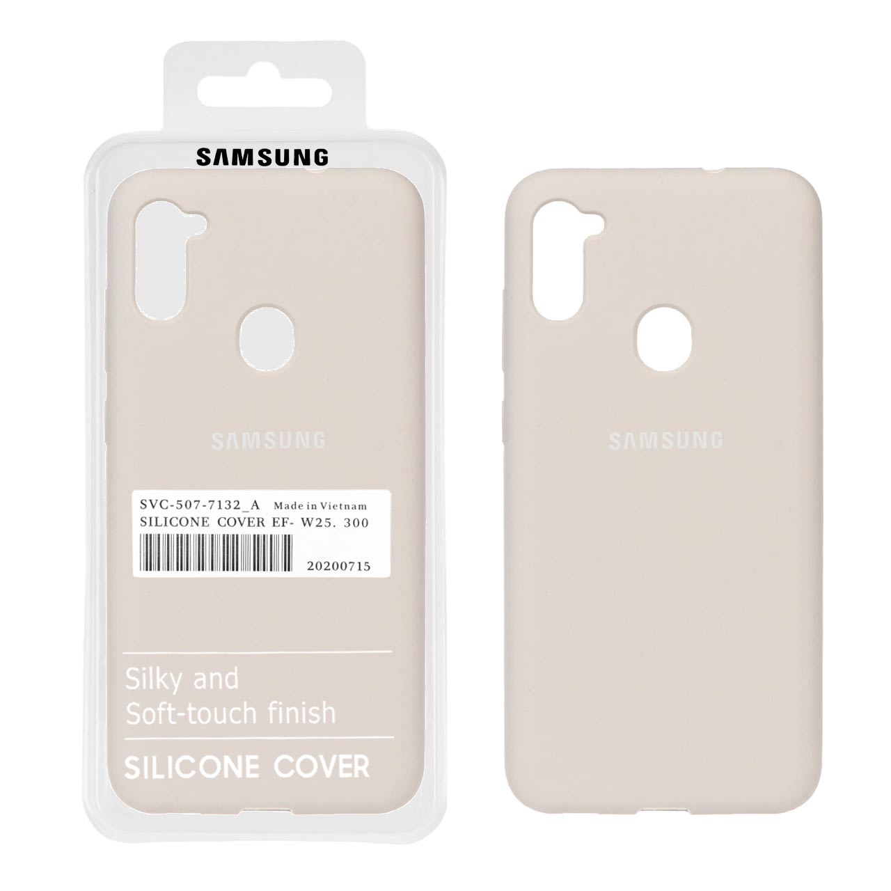 قاب سیلیکونی پاک کنی اورجینال درجه یک Samsung Galaxy A11 / M11 - خاکی (پک دار)