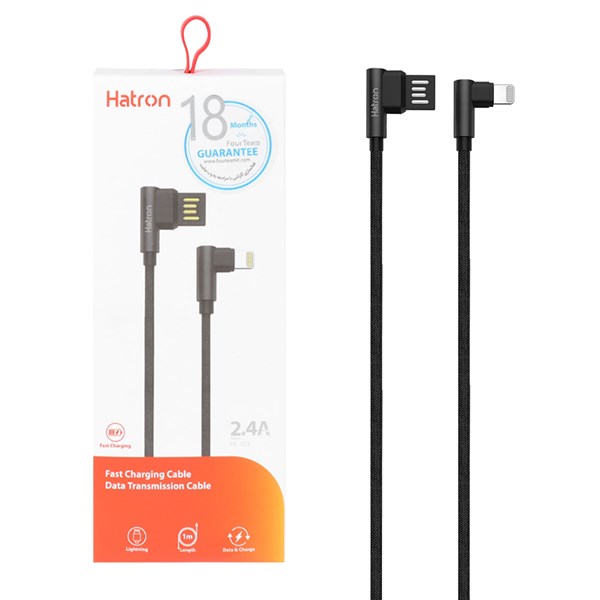 کابل شارژ فست آیفون Hatron مدل HC180i - مشکی