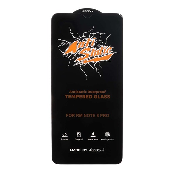 محافظ صفحه نمایش شیشه ای Xiaomi Redmi Note 8 Pro / Poco M3 / Redmi 9T / Note 9 4G - Full Cover Anti Static Kizashi (بدون پک) - مشکی