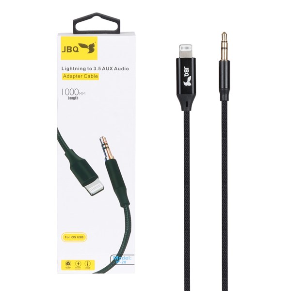 تبدیل JBQ AUX TO Lightning مدل IP-20 - مشکی (گارانتی یکساله رصاصی)
