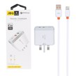 شارژر دیواری فست دو پورت JBQ مدل F-2USB 18W همراه با کابل آیفون - سفید (گارانتی یکساله رصاصی)