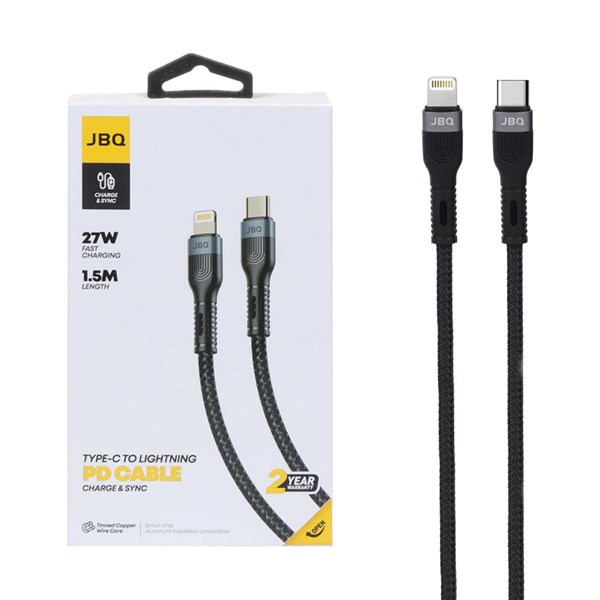 کابل شارژ 1.5 متری PD و فست JBQ Type-C to Lightning مدل CA-720 - مشکی (گارانتی یکساله رصاصی)