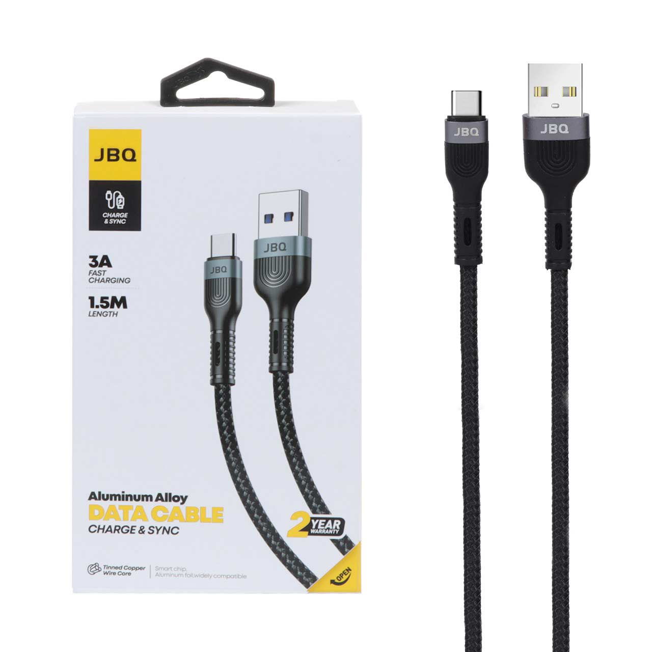 کابل شارژ 1.5 متری فست JBQ Type-C مدل CA-730 - مشکی (گارانتی یکساله رصاصی)