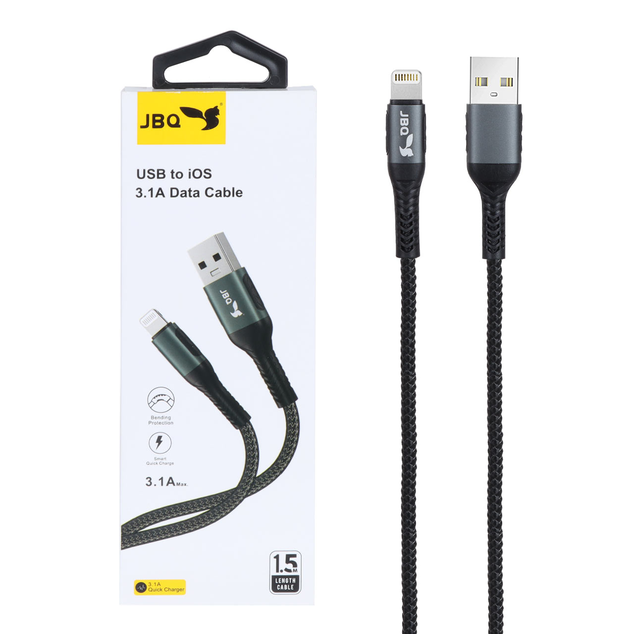 کابل شارژ 1.5 متری فست آیفون JBQ مدل DT-01 - مشکی (گارانتی یکساله رصاصی)