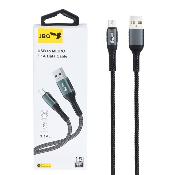 کابل شارژ 1.5 متری فست اندروید JBQ مدل DT-01 - مشکی (گارانتی یکساله رصاصی)