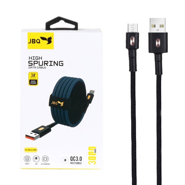 کابل شارژ 3 متری فست اندروید JBQ مدل CA-111 - مشکی (گارانتی یکساله رصاصی)