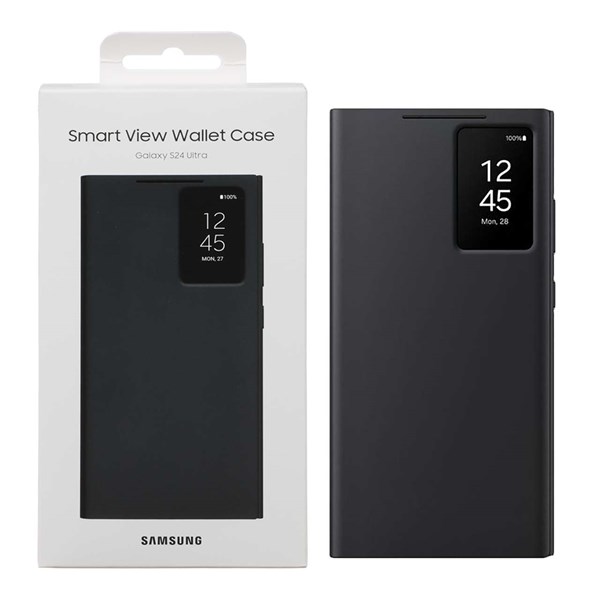 کیف هوشمند اورجینال سامسونگ Smart View Wallet Case مدل Samsung Galaxy S24 Ultra - مشکی (پک دار)