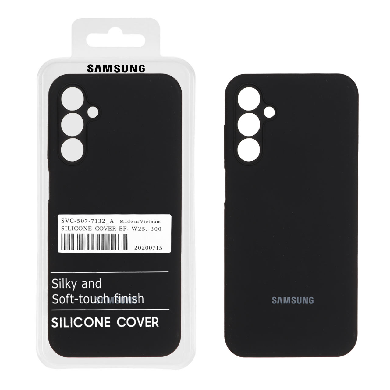 قاب سیلیکونی پاک کنی اورجینال درجه یک Samsung Galaxy A15 - مشکی (پک دار)