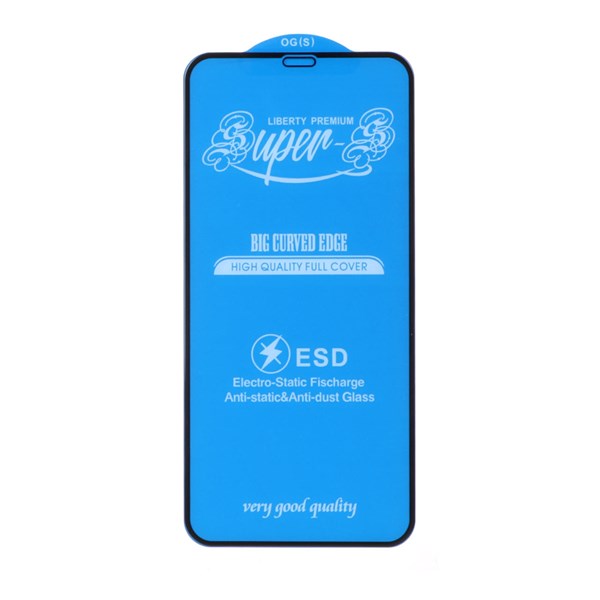 محافظ صفحه نمایش شیشه ای آنتی استاتیک مات Full Cover Super S-OG مدل Iphone X / XS / 11 Pro - مشکی (بدون پک)