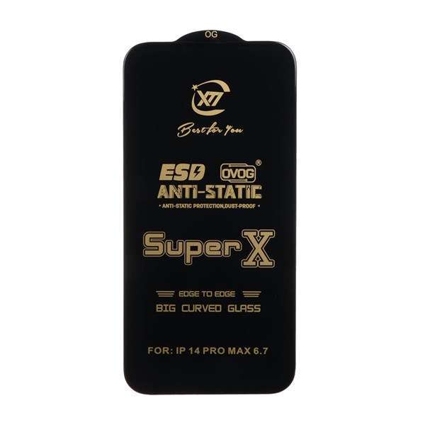 محافظ صفحه نمایش آنتی استاتیک iPhone 14 Pro Max - Full Cover Super X - مشکی (بدون پک)