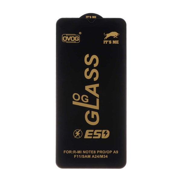محافظ صفحه نمایش شیشه ای درجه یک Xiaomi Redmi Note 8 Pro / Poco M3 / Redmi 9T / Note 9 4G - Full Cover OG - ESD OVOG