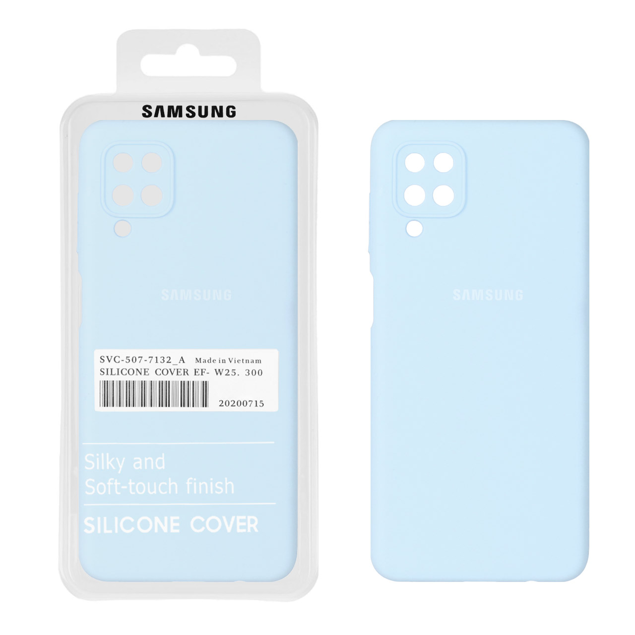 قاب سیلیکونی پاک کنی اورجینال درجه یک Samsung Galaxy A12 / M12 / F12 - آبی آسمانی (پک دار)