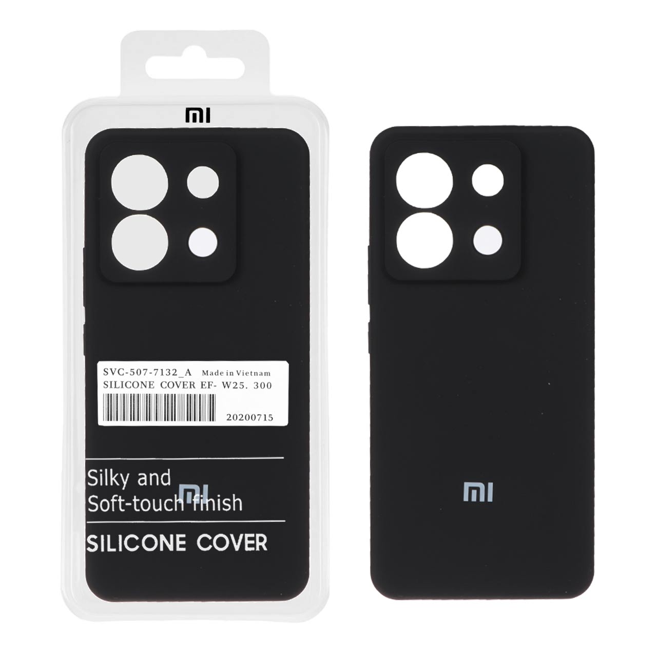 قاب سیلیکونی پاک کنی اورجینال درجه یک Xiaomi Redmi Note 13 Pro 5G / Poco X6 5G - مشکی (پک دار)