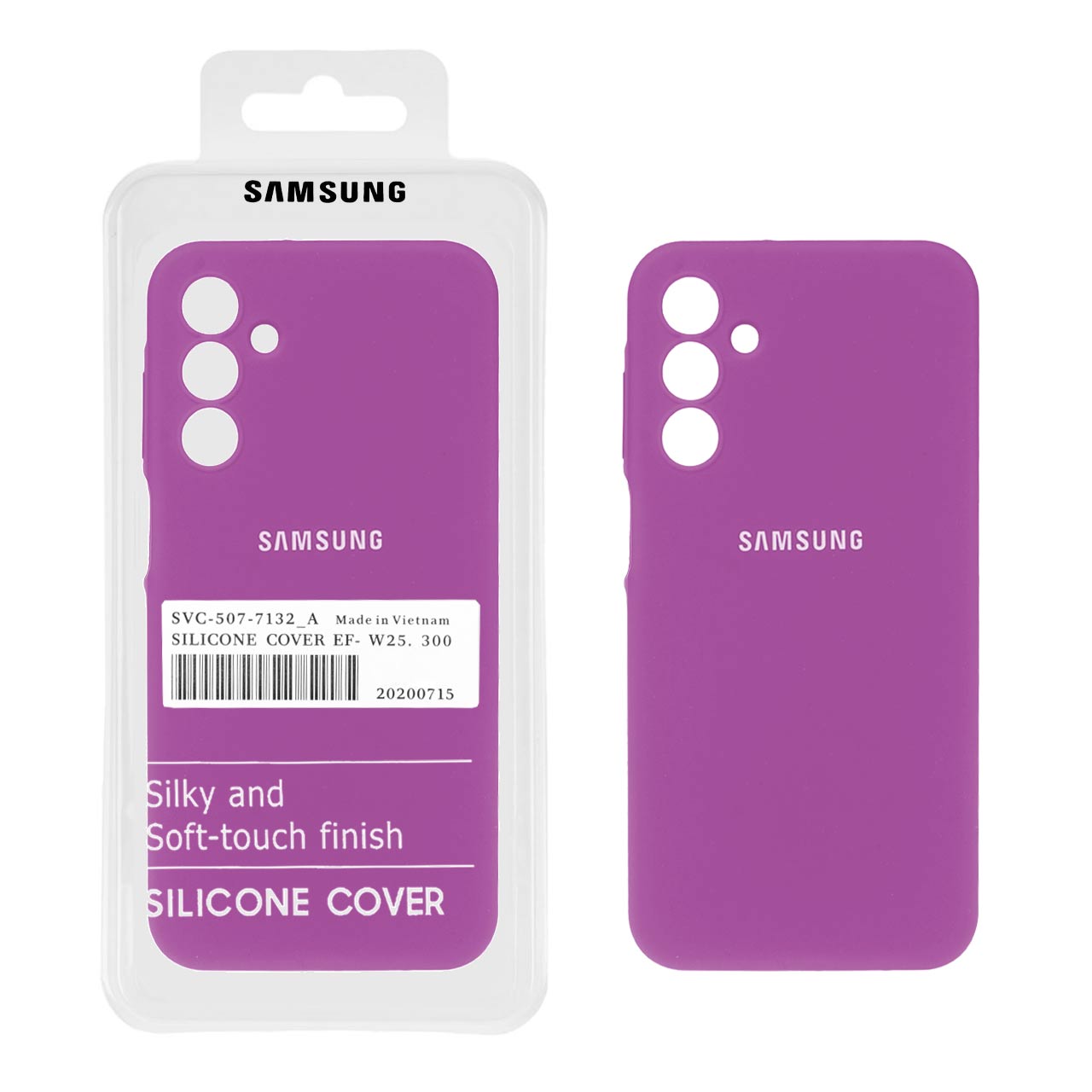 قاب سیلیکونی پاک کنی اورجینال درجه یک Samsung Galaxy A15 - ارغوانی (پک دار)