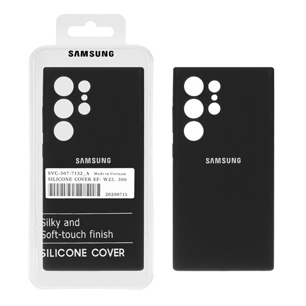 قاب سیلیکونی پاک کنی اورجینال درجه یک Samsung Galaxy S24 Ultra - مشکی (پک دار)