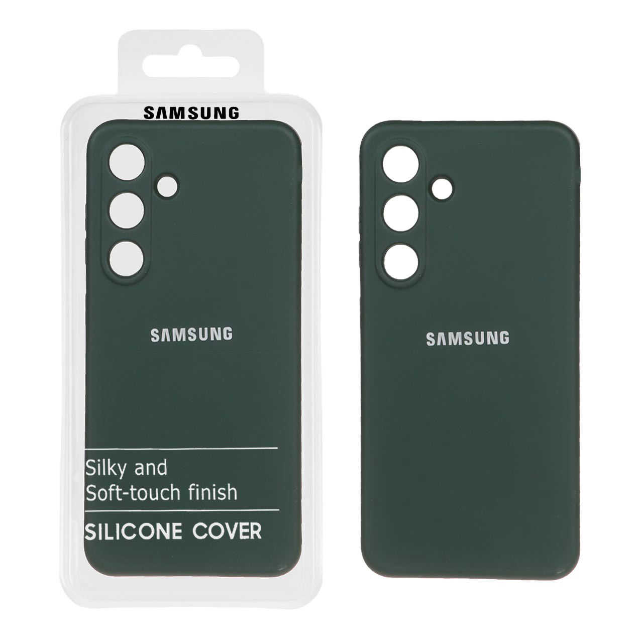 قاب نیو سیلیکون محافظ لنزدار RFF مدل Samsung Galaxy S24 - سبزتیره (پک دار)