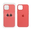 قاب سیلیکونی اورجینال با ست محافظ لنز رینگی Apple iPhone 13 / iPhone 14 - هلویی (پک دار)