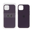 قاب سیلیکونی اورجینال با ست محافظ لنز رینگی Apple iPhone 13 / iPhone 14 - بادمجانی (پک دار)