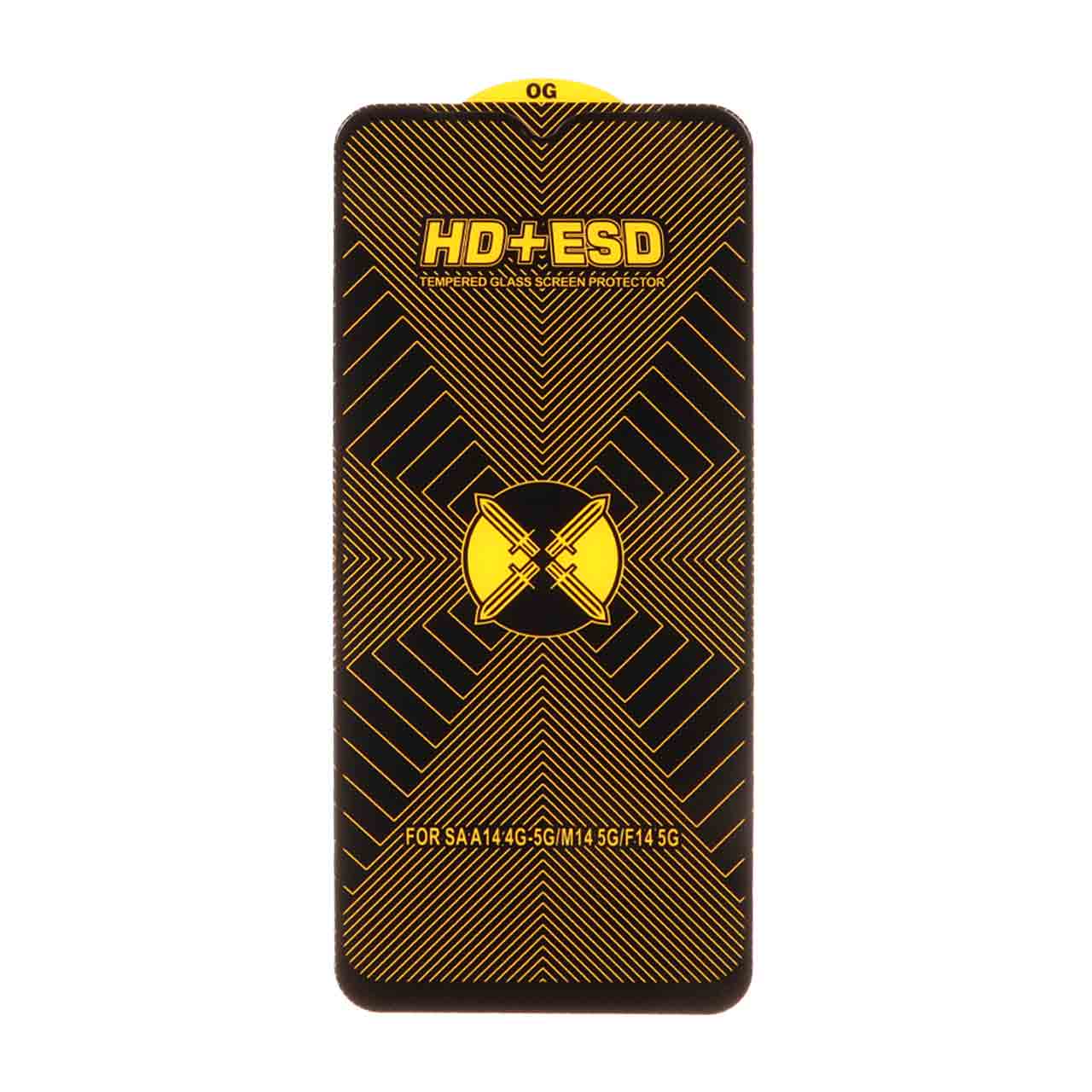 محافظ صفحه نمایش شیشه ای مشکی Full Cover OG HD Plus ESD مدل Samsung A14 / M14 / F14 / A22 5G