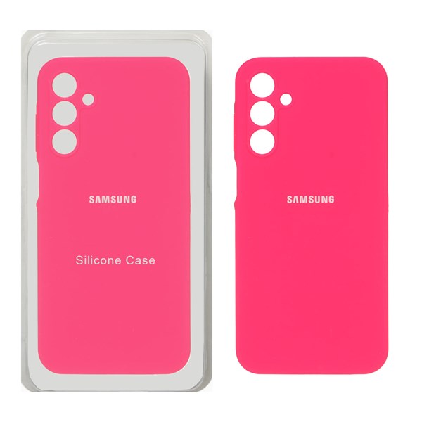 قاب سیلیکونی پاک کنی محافظ لنزدار اورجینال Samsung Galaxy A15 - صورتی فانتزی (پک اصلی)