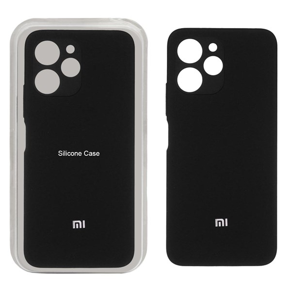 قاب سیلیکونی پاک کنی محافظ لنزدار اورجینال Xiaomi Redmi 12 / Poco M6 Pro 5G - مشکی (پک اصلی)