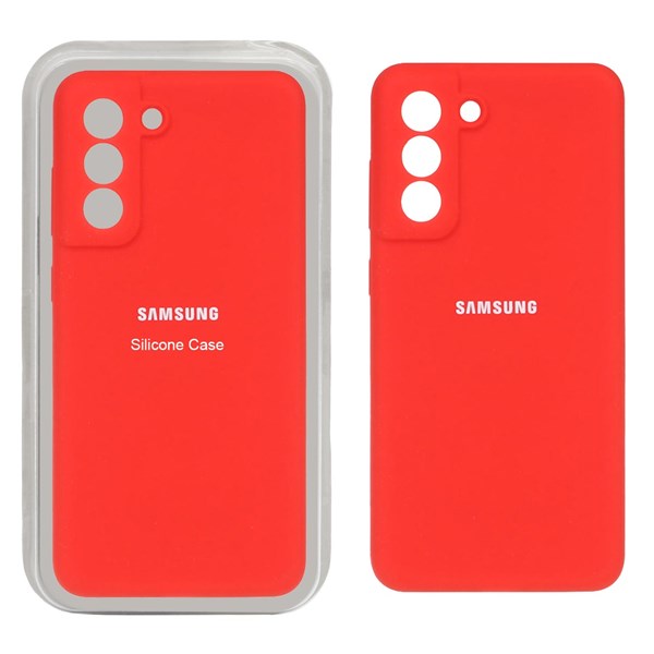 قاب سیلیکونی پاک کنی محافظ لنزدار اورجینال Samsung Galaxy S21 FE - قرمز (پک اصلی)