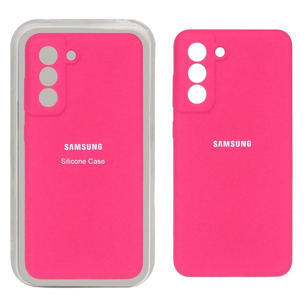 قاب سیلیکونی پاک کنی محافظ لنزدار اورجینال Samsung Galaxy S21 FE - صورتی فانتزی (پک اصلی)