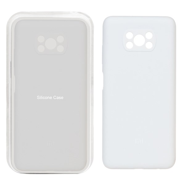 قاب سیلیکونی پاک کنی محافظ لنزدار اورجینال Xiaomi Poco X3 / Poco X3 Pro / Poco X3 NFC - سفید (پک اصلی)