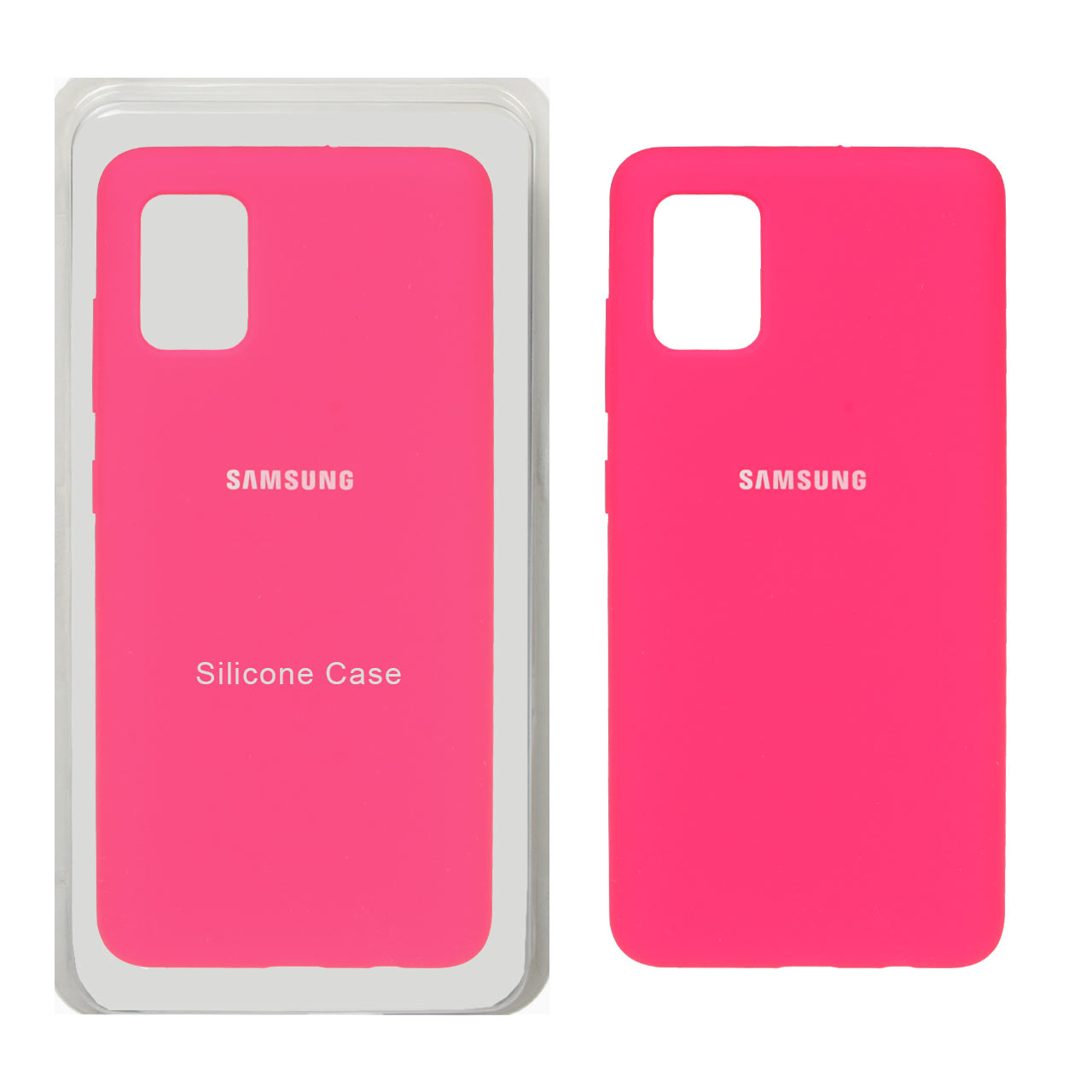 قاب سیلیکونی پاک کنی اورجینال Samsung Galaxy A51 / M40s - صورتی فانتزی (پک اصلی)
