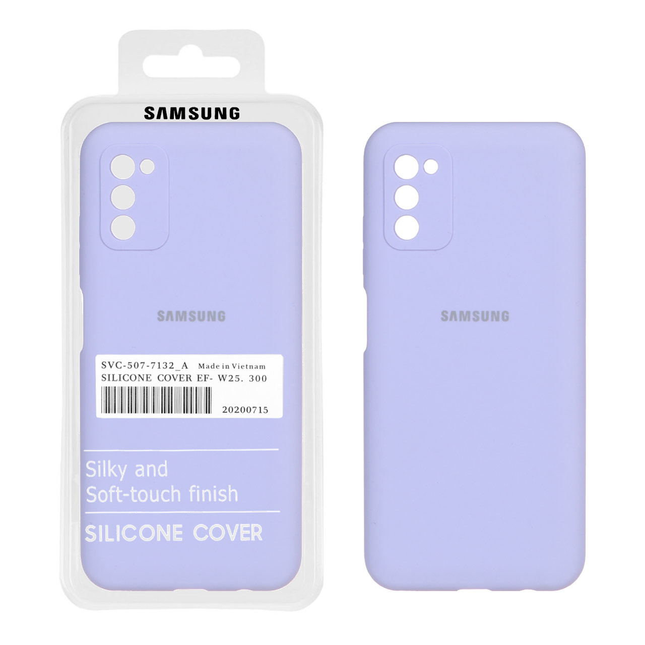 قاب سیلیکونی پاک کنی اورجینال درجه یک Samsung Galaxy A03s / A02s - یاسی (پک دار)