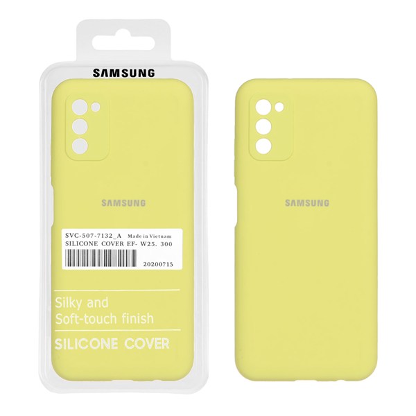 قاب سیلیکونی پاک کنی اورجینال درجه یک Samsung Galaxy A03s / A02s - زرد (پک دار)