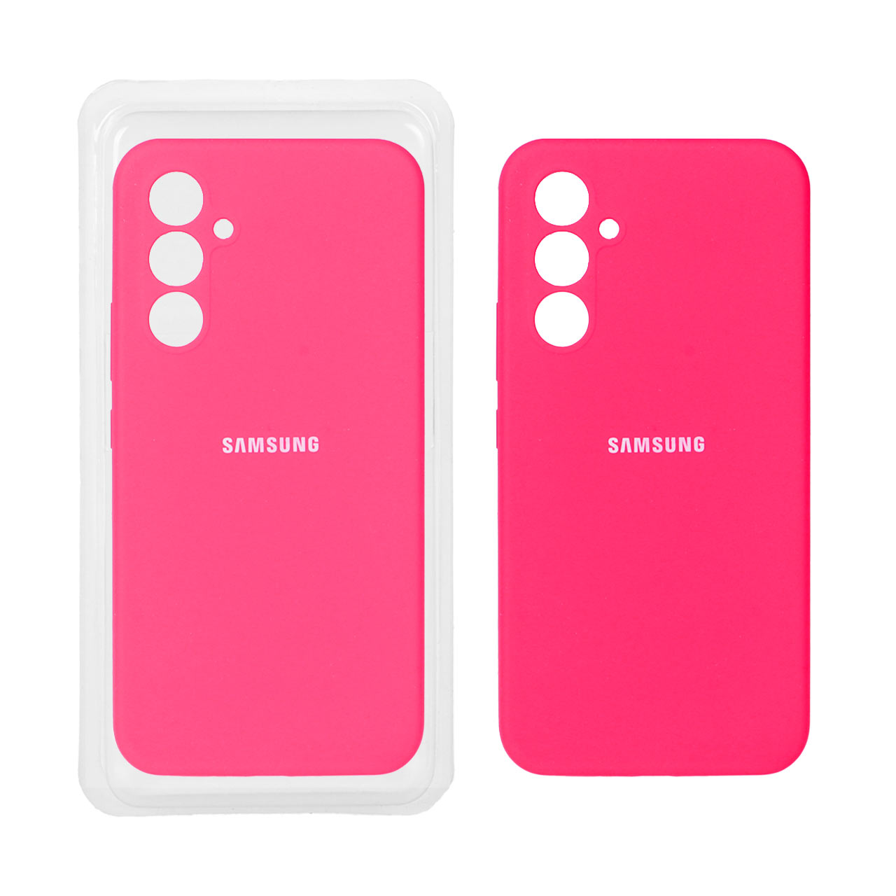 قاب سیلیکونی پاک کنی محافظ لنزدار اورجینال Samsung Galaxy A54 - صورتی فانتزی (پک اصلی)