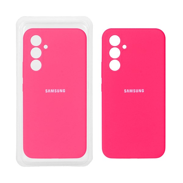 قاب سیلیکونی پاک کنی محافظ لنزدار اورجینال Samsung Galaxy A54 - صورتی فانتزی (پک اصلی)