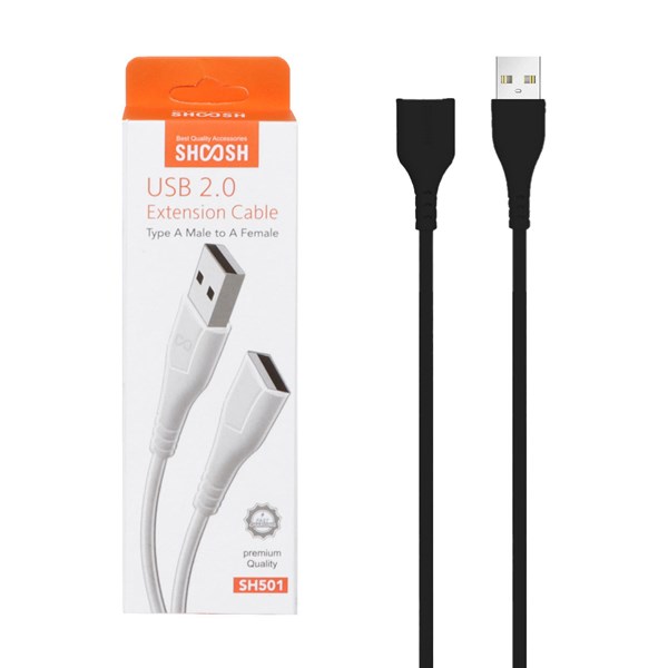 کابل افزایش طول 30 سانتی Shoosh USB2.0 مدل SH501 - مشکی - SMO