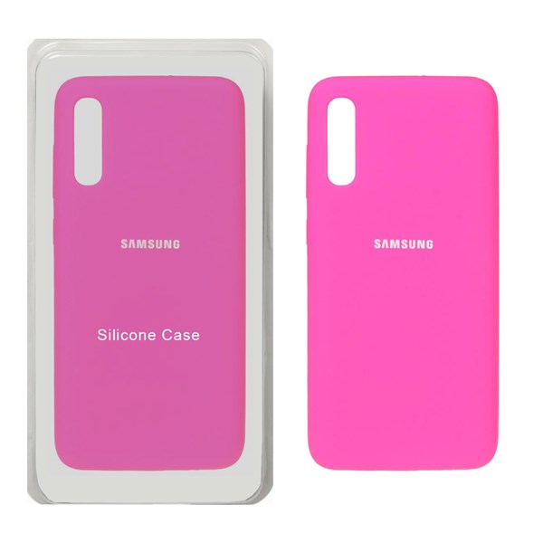 قاب سیلیکونی پاک کنی اورجینال Samsung Galaxy A70 / A70s - صورتی فانتزی (پک اصلی)