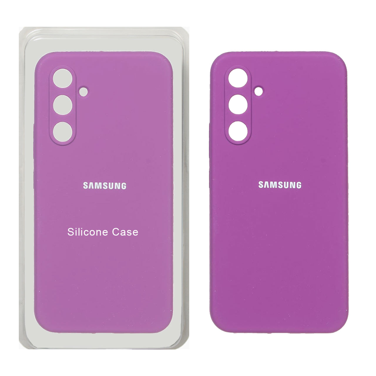 قاب سیلیکونی پاک کنی محافظ لنزدار اورجینال Samsung Galaxy A54 - ارغوانی (پک اصلی)