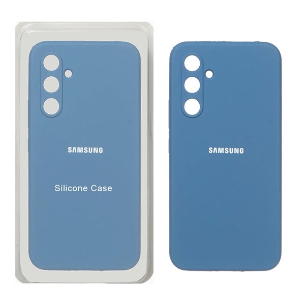 قاب سیلیکونی پاک کنی محافظ لنزدار اورجینال Samsung Galaxy A54 - آبی تیره (پک اصلی)