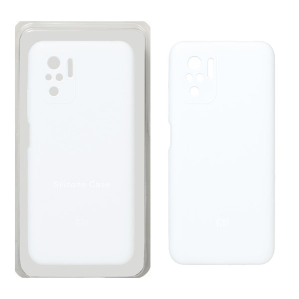 قاب سیلیکونی پاک کنی محافظ لنزدار اورجینال Xiaomi Redmi Note 10 4G / Redmi Note 10S / Poco M5S - سفید (پک اصلی)