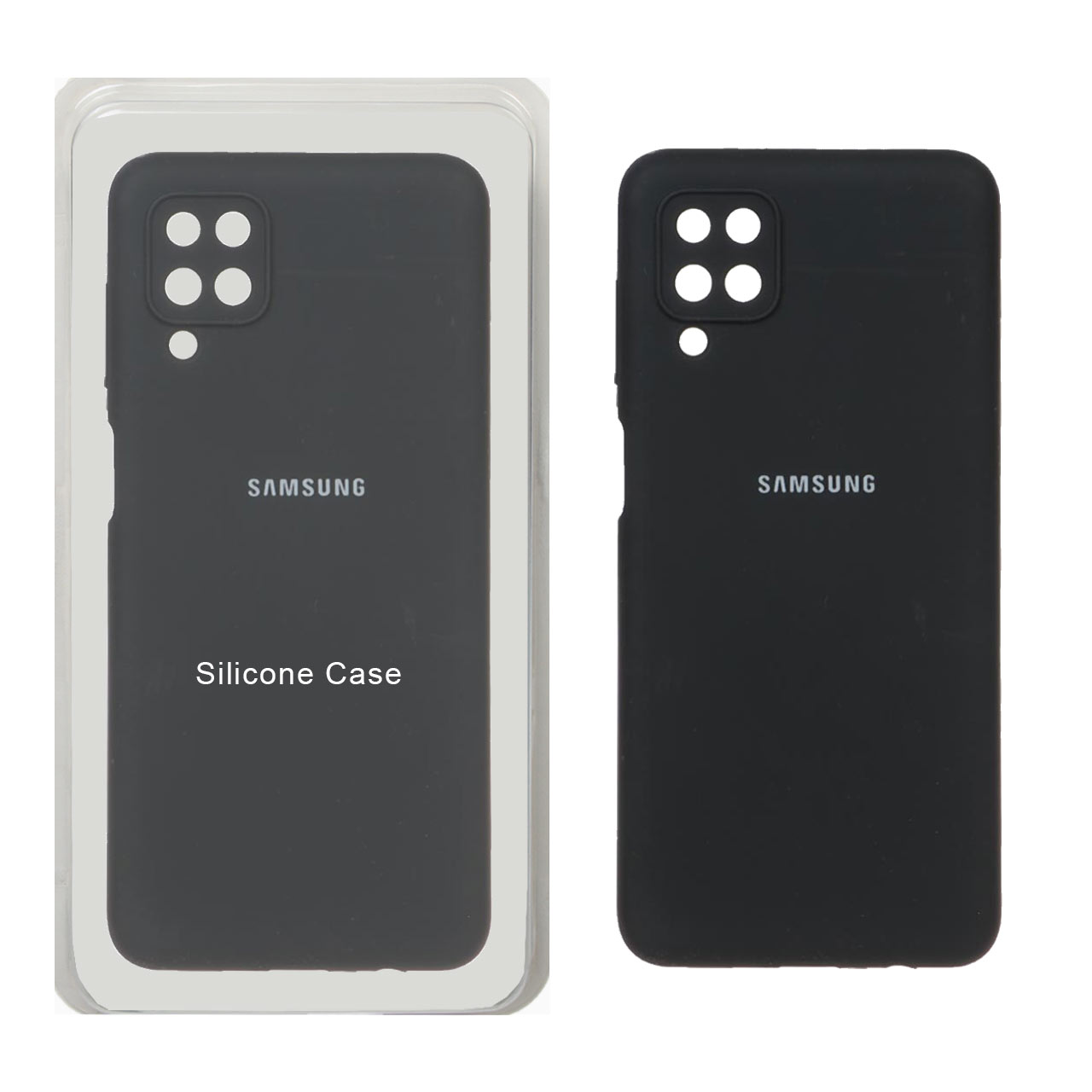 قاب سیلیکونی پاک کنی محافظ لنزدار اورجینال Samsung Galaxy A12 / M12 / F12 - مشکی (پک اصلی)