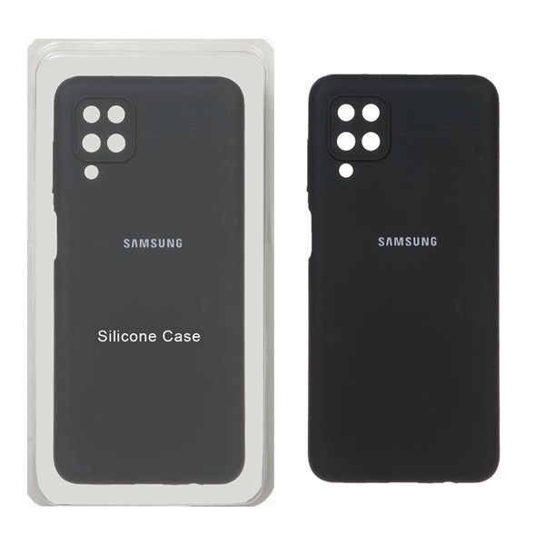 قاب سیلیکونی پاک کنی محافظ لنزدار اورجینال Samsung Galaxy A12 / M12 / F12 - مشکی (پک اصلی)