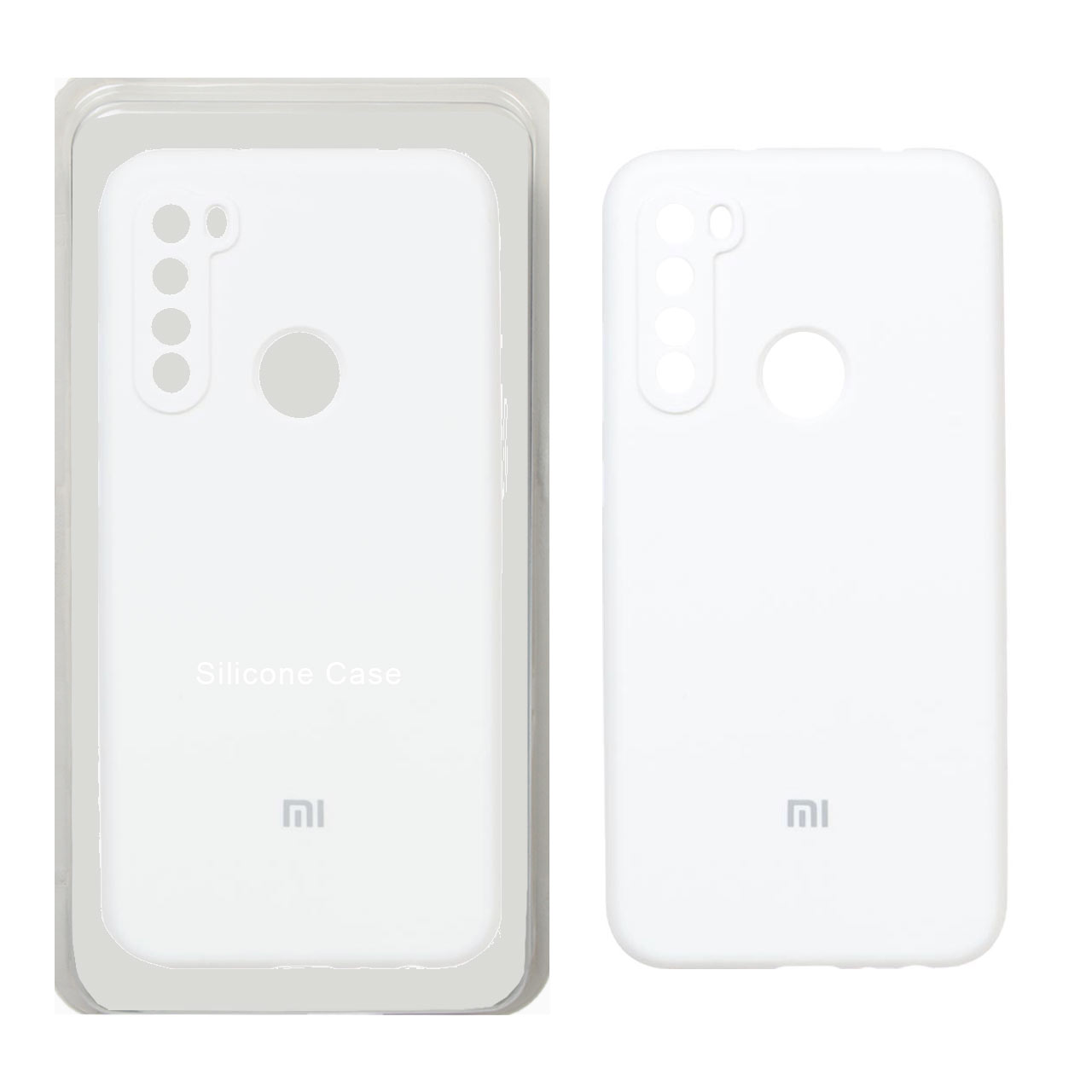قاب سیلیکونی پاک کنی محافظ لنزدار اورجینال Xiaomi Redmi Note 8 - سفید (پک اصلی)
