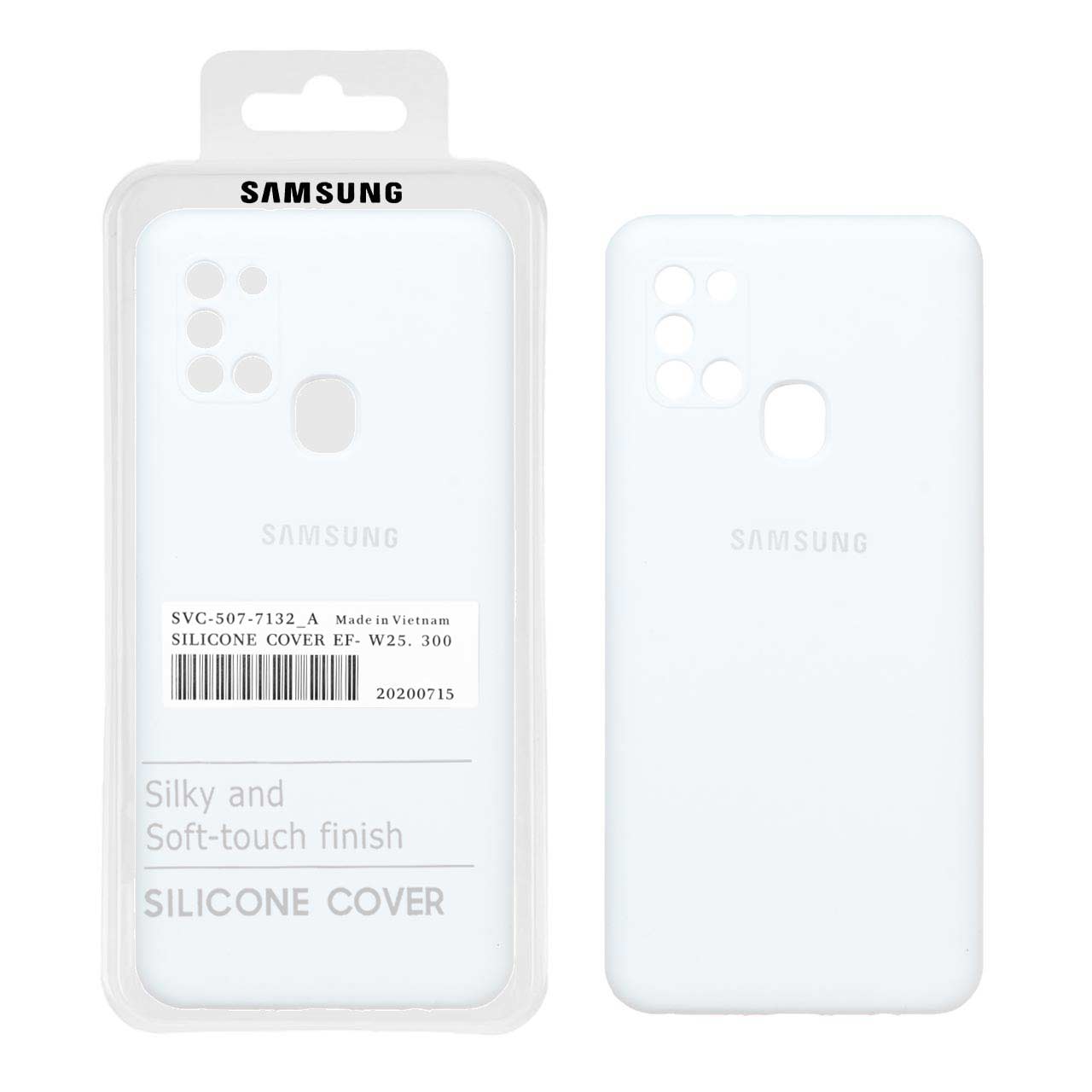 قاب سیلیکونی پاک کنی اورجینال درجه یک Samsung Galaxy A21s - سفید (پک اصلی)