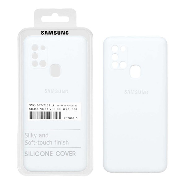قاب سیلیکونی پاک کنی اورجینال درجه یک Samsung Galaxy A21s - سفید (پک اصلی)