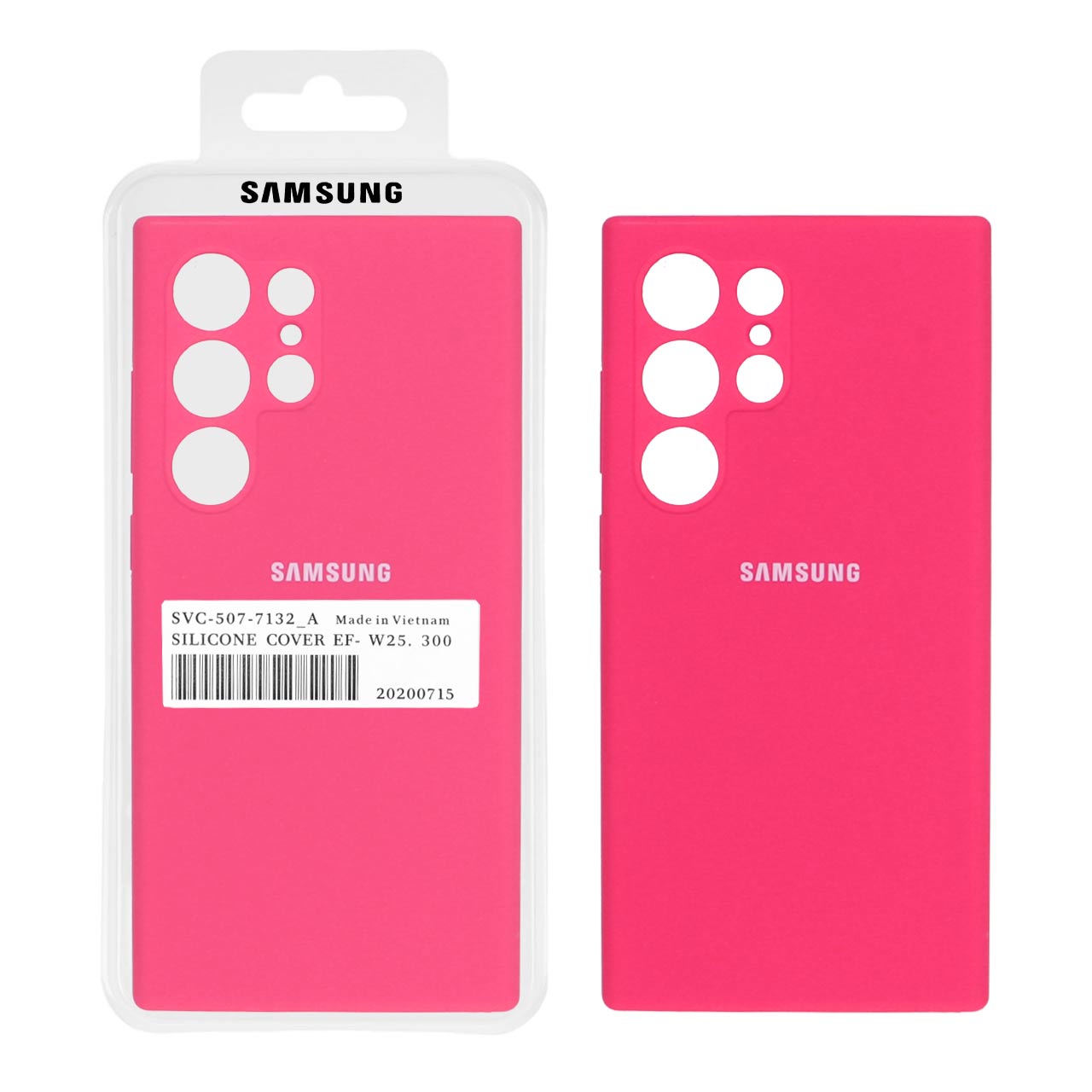 قاب سیلیکونی پاک کنی اورجینال درجه یک Samsung Galaxy S24 Ultra - صورتی فانتزی (پک اصلی)