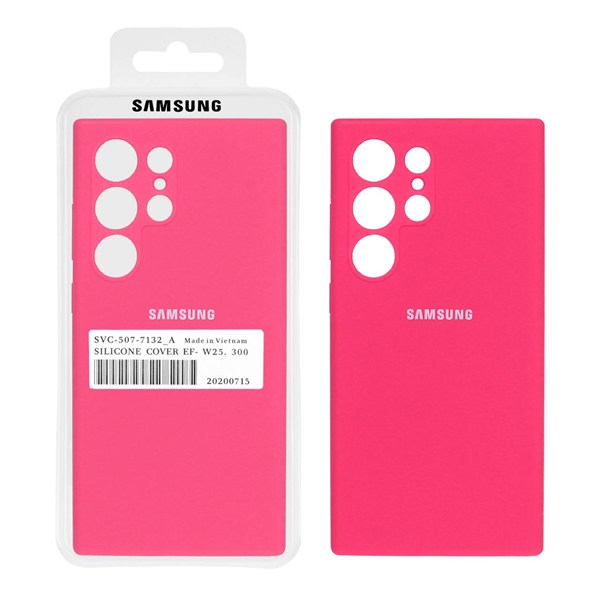 قاب سیلیکونی پاک کنی اورجینال درجه یک Samsung Galaxy S24 Ultra - صورتی فانتزی (پک اصلی)