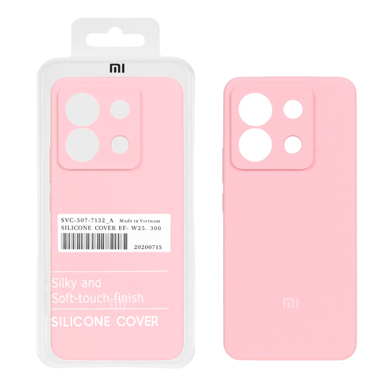 قاب سیلیکونی پاک کنی اورجینال درجه یک Xiaomi Redmi Note 13 Pro 5G / Poco X6 5G - صورتی (پک اصلی)